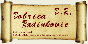 Dobrica Radinković vizit kartica